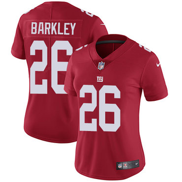 Women's New York Giants #26 Saquon Barkley Red Vapor Untouchable Limited Stitched NFL Jersey(Run Small)